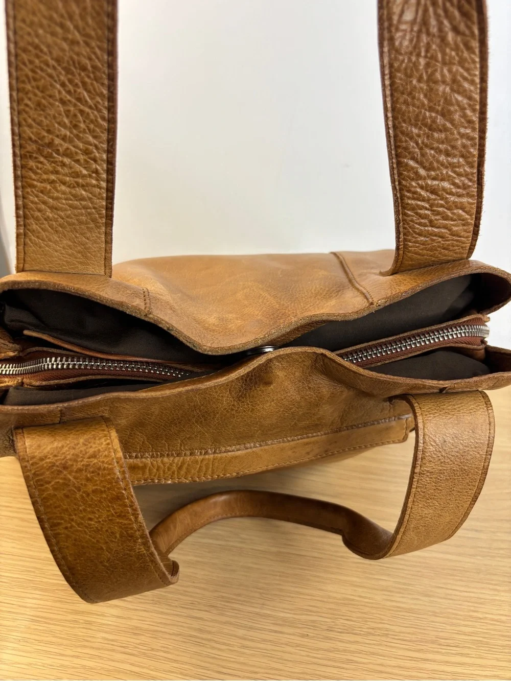 Vilenca Holland Genuine Soft Leather Honey Brown Shoulder Tote Bag
